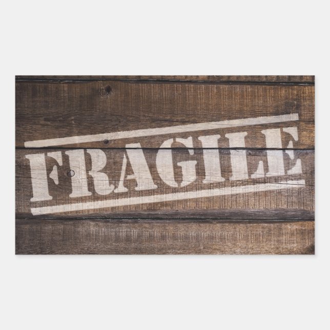 Sticker Rectangulaire Bois fragile vintage (Devant)