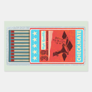 Sticker Rectangulaire Boîte rétro de correspondances pop art