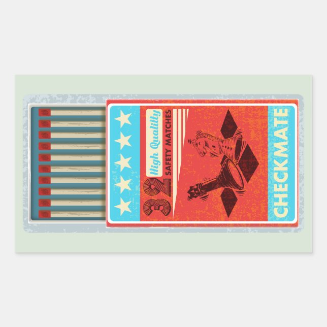 Sticker Rectangulaire Boîte rétro de correspondances pop art (Devant)