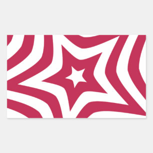 Sticker Rectangulaire Bold & Bright Red & White Star dans un Motif vecto