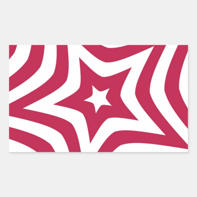 Sticker Rectangulaire Bold & Bright Red & White Star dans un Motif vecto (Devant)
