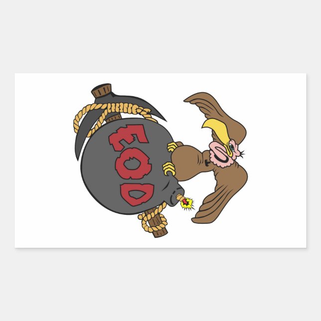 Sticker Rectangulaire Bombe Buzzard et cueillir (Devant)