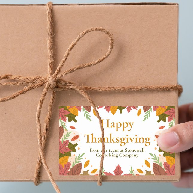 Sticker Rectangulaire Bon thanksgiving personnalisé Automne Marketing d' (Créateur téléchargé)