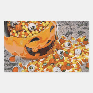 Sticker Rectangulaire Bonbons d'Halloween Eyeball