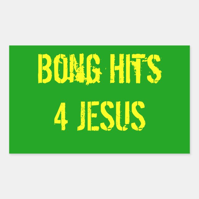 Sticker Rectangulaire Bong frappe 4 Jésus (Devant)