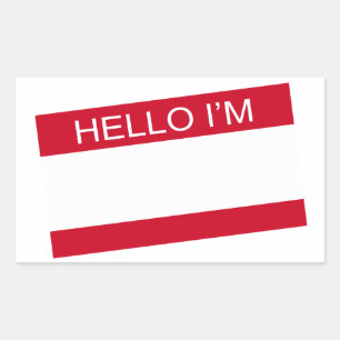 Sticker Rectangulaire Bonjour,