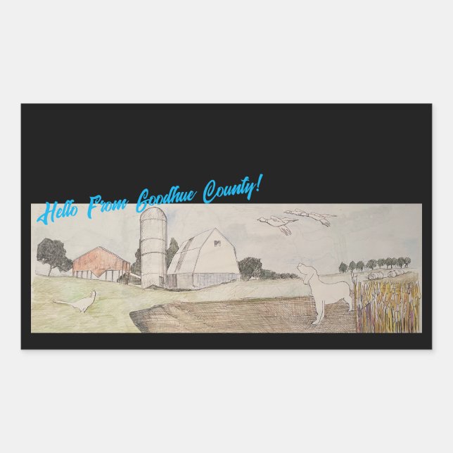 Sticker Rectangulaire Bonjour Du Comté De Goodhue (Devant)