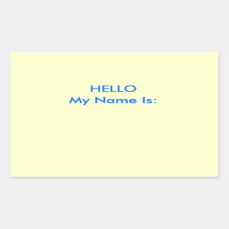 Sticker Rectangulaire BONJOUR Mon Nom Est :