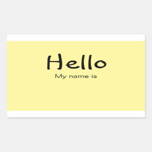Sticker Rectangulaire Bonjour, Mon Nom Est