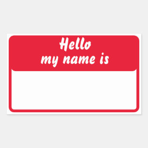 Sticker Rectangulaire Bonjour mon nom est