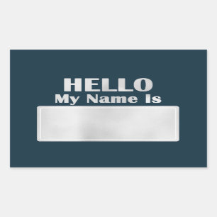 Sticker Rectangulaire Bonjour Mon Nom Est Classe De Tag Réunion De Famil