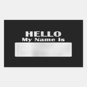 Sticker Rectangulaire Bonjour mon nom est famille de réunion d'étiquette