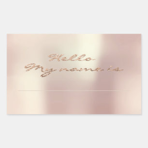 Sticker Rectangulaire Bonjour mon nom est famille d'étiquette que la