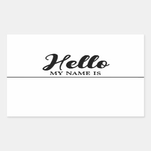 Sticker Rectangulaire Bonjour Mon Nom Est Minimaliste Moderne