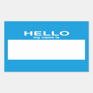 Sticker Rectangulaire Bonjour Mon Nom Est ... Personnalisable 