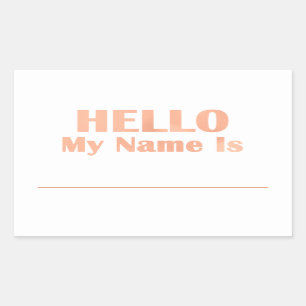 Sticker Rectangulaire Bonjour Mon Nom Est Tag Reunions Classe Meeting Co
