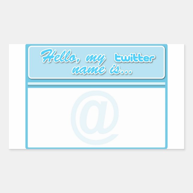Sticker Rectangulaire Bonjour... nom twitter tag (Devant)