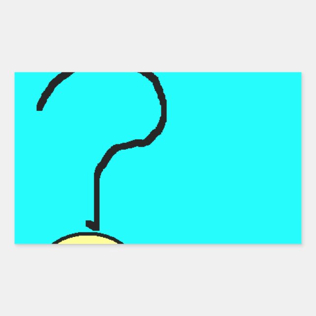 Sticker Rectangulaire Bonne question souriante Mark Emoji, Art pour enfa (Devant)