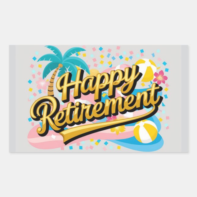 Sticker Rectangulaire Bonne retraite (Devant)