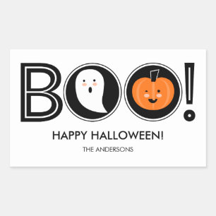 Sticker Rectangulaire Boo ! Baguette Halloween