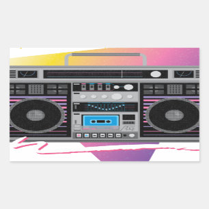 Sticker Rectangulaire boombox de sableuse de ghetto des années 1980