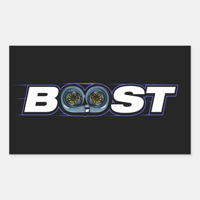 Sticker Rectangulaire BOOST Turbo (Devant)