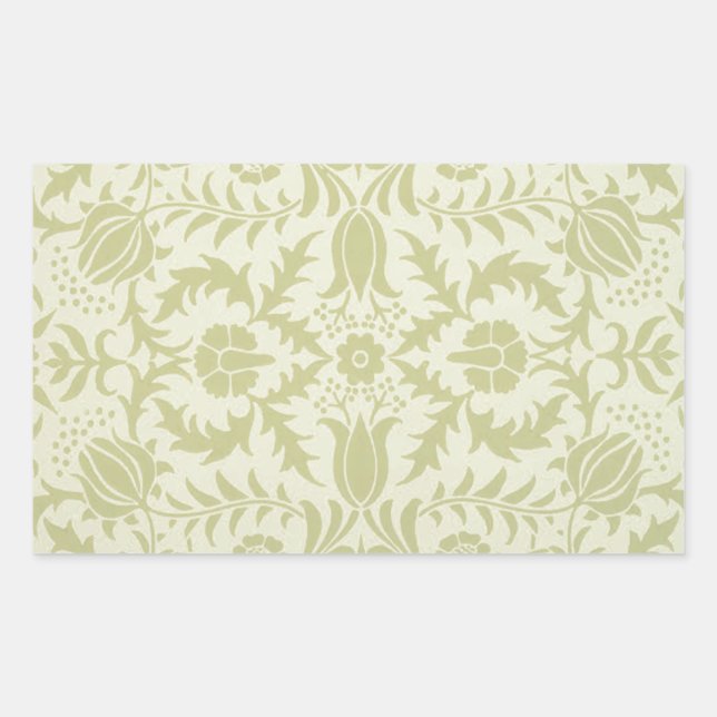 Sticker Rectangulaire Borage de mariage vert doux William Morris (Devant)