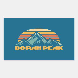 Sticker Rectangulaire Borah Peak Retro Turquoise