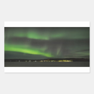 Sticker Rectangulaire Borealis de l'aurore dans le ciel