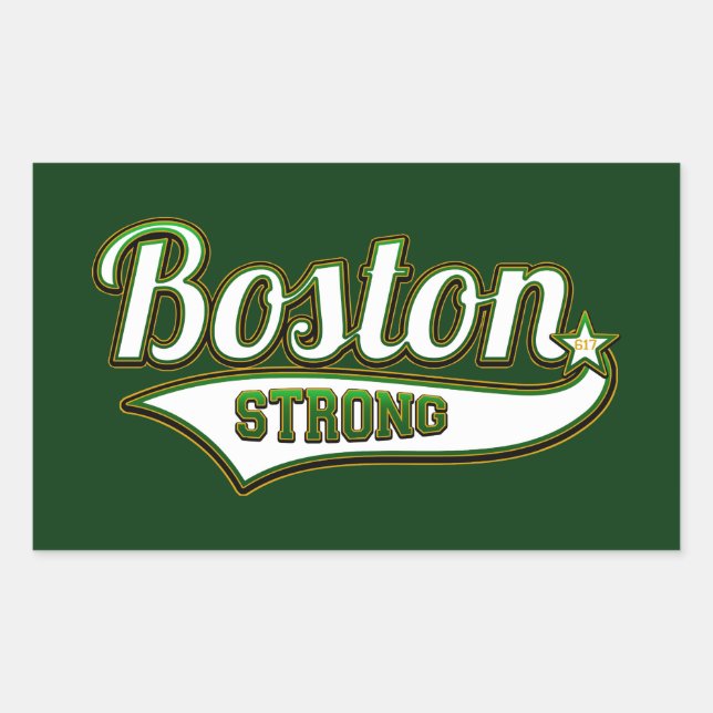 Sticker Rectangulaire Boston Strong Irish GREEN (Devant)