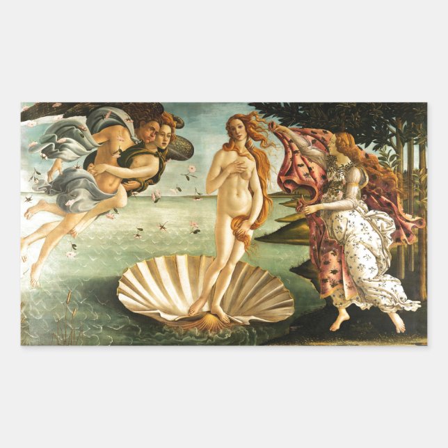 Sticker Rectangulaire Botticelli Naissance De La Peinture D'Art Renaissa (Devant)