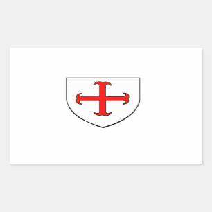 Sticker Rectangulaire Bouclier de croisade de Templar de chevaliers