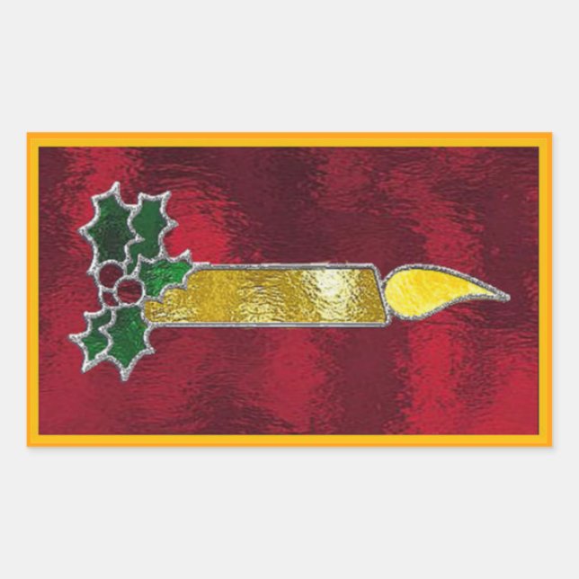 Sticker Rectangulaire Bougie en verre tendu (Devant)