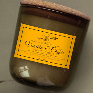 Sticker Rectangulaire Bougie noire à la vanille ambrée faite maison
