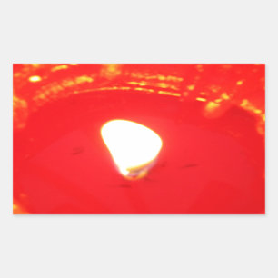 Sticker Rectangulaire Bougie rouge, flamme, Bougie, Amour de Noël