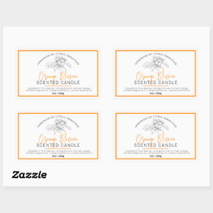Sticker Rectangulaire Bougies en fleur d'oranger maison