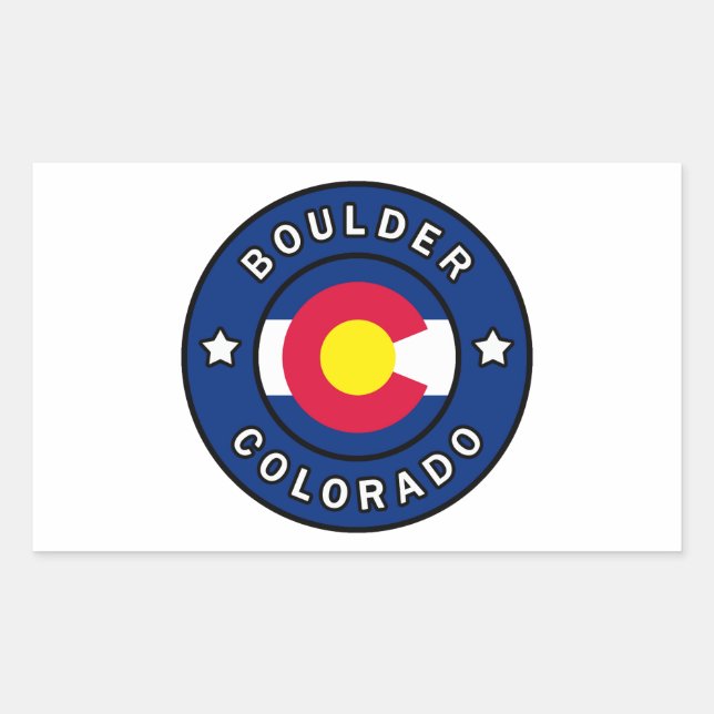 Sticker Rectangulaire Boulder Colorado (Devant)