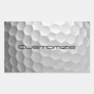 Sticker Rectangulaire Boule de golf avec texte personnalisé