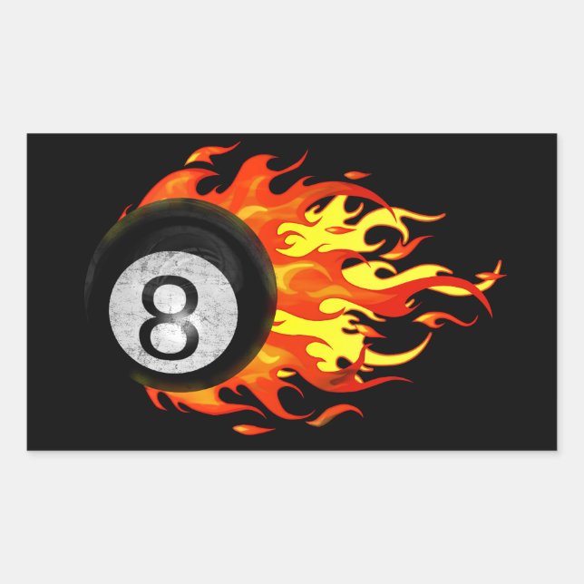 Sticker Rectangulaire Boule flamboyante 8 (Devant)