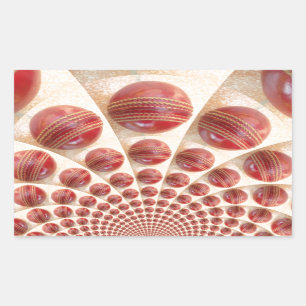 Sticker Rectangulaire Boules de cricket rythmées par boules de cuir : ta