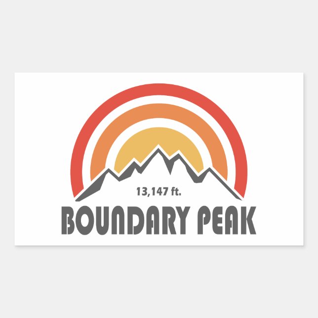 Sticker Rectangulaire Boundary Peak Nevada (Devant)