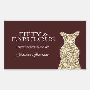 Sticker Rectangulaire Bourgogne Gold Cinquante et fabuleux 50e fête d'an
