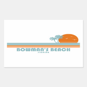 Sticker Rectangulaire Bowman's Beach Floride Sun Palm Trees
