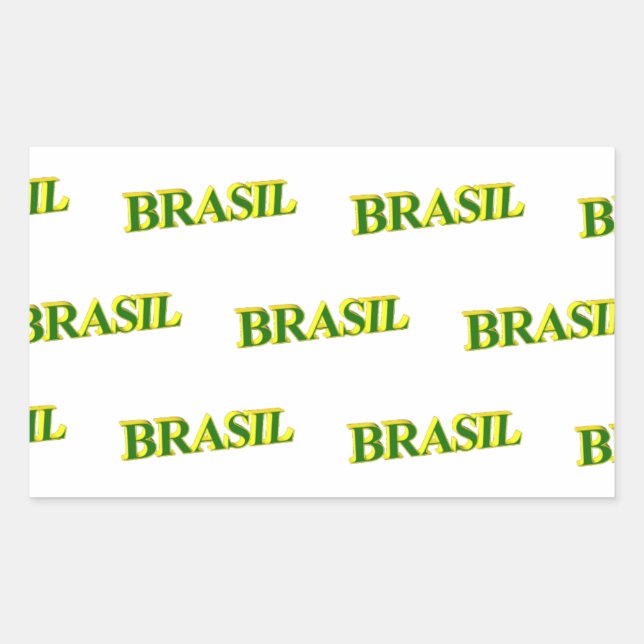 Sticker Rectangulaire Brasil 3D (Devant)