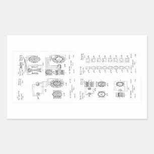 Sticker Rectangulaire Brevet US381968 p 1-4 de moteur d'Elecro-Aimant de
