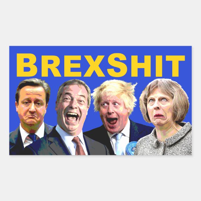 Sticker Rectangulaire BREXSHIT, drôle de message anti Brexit referendum  (Devant)