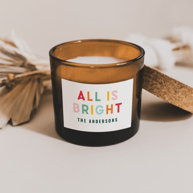 Sticker Rectangulaire Bright typographie famille moderne de Noël (Créateur téléchargé)