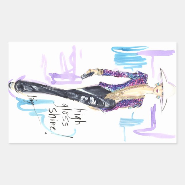 Sticker Rectangulaire Brille brillante ! (Devant)