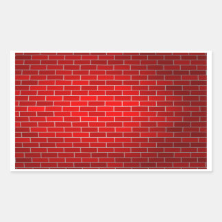 Sticker Rectangulaire Brique rouge avec Arrière - plan Spotlight