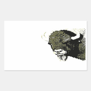 Sticker Rectangulaire Buffle - Bison